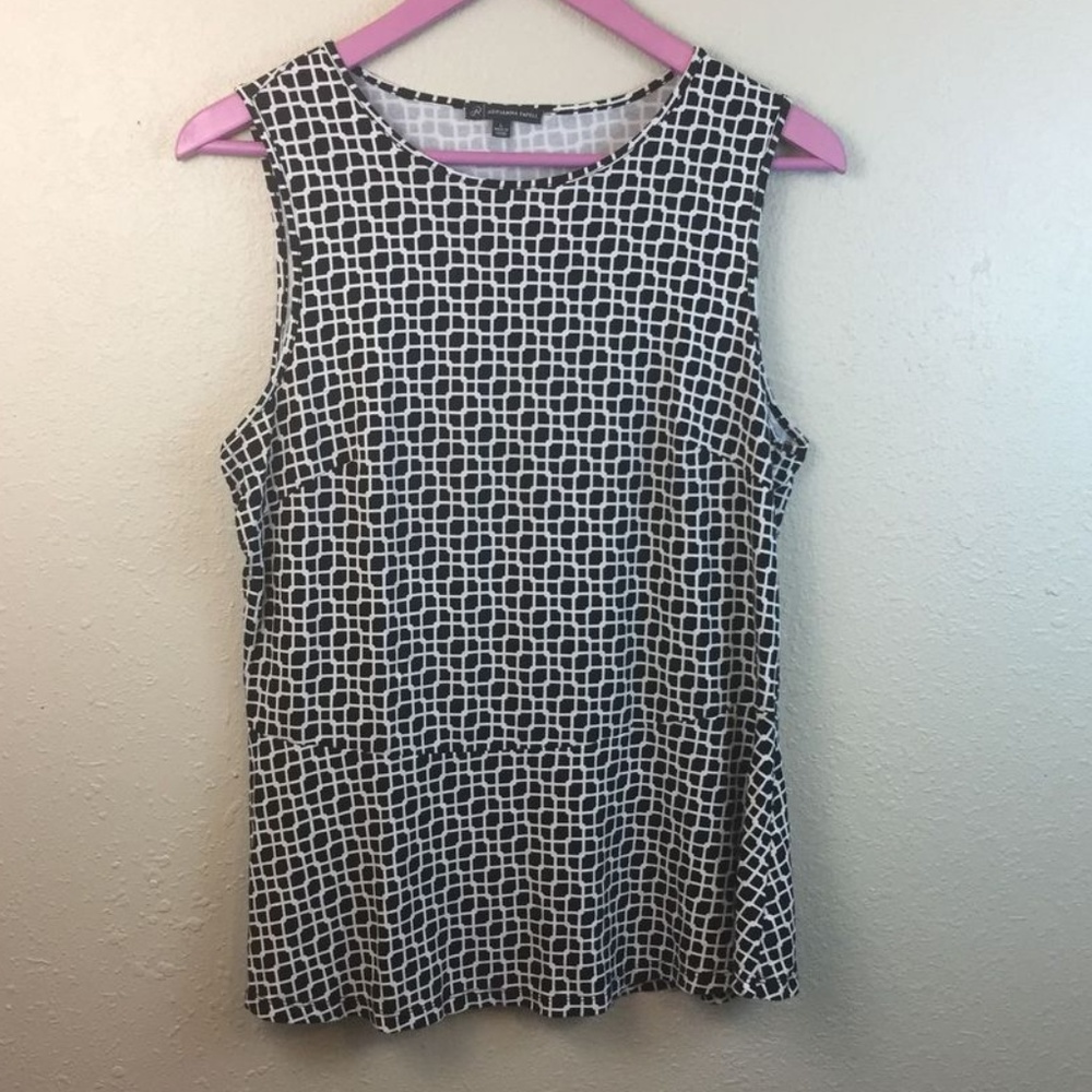 Adrianna Papell Geometric Peplum Blouse